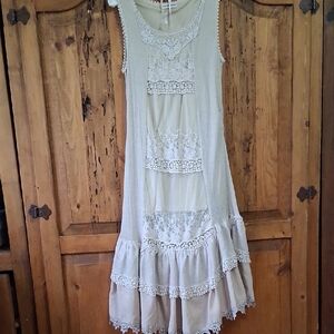 Altar'd State Cream Lace Layered Dress